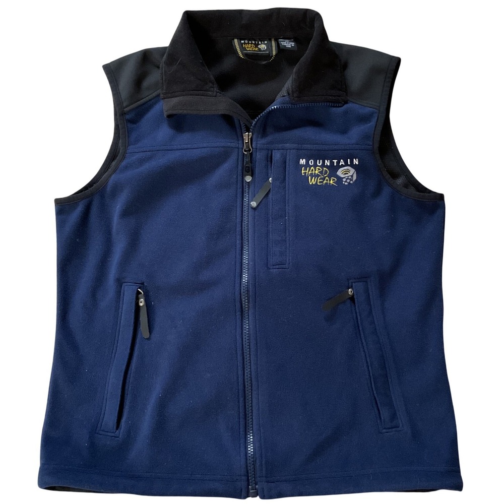 Mountain Hardwear Fleece‎ Vest Navy Blue Black Windstopper Outdoor Hiking Mens S